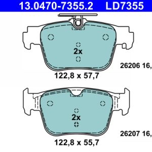 Placute frana VW CADDY V Autoutilitara/limuzina spatioasa (SBA, SBH) 1.5 TSi EVO benzina 114 cai ATE 13.0470-7355.2
