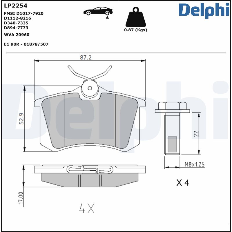 Placute frana VW GOLF VI (5K1) 1.2 TSI benzina 86 cai DELPHI LP2254
