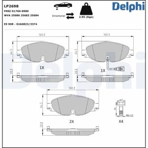Placute frana VW ARTEON SHOOTING BRAKE (3H9) 2.0 TDI diesel 190 cai DELPHI LP2698