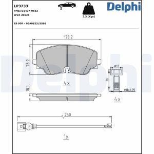 Placute frana VW ARTEON (3H7, 3H8) 2.0 TSI R benzina 320 cai DELPHI LP3733