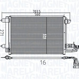 Condensator climatizare VW CADDY ALLTRACK microbus (SAB) 1.4 TSI benzina 131 cai MAGNETI MARELLI 350203737000