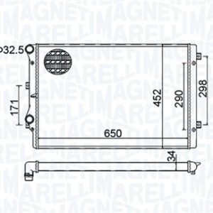 Radiator racire motor VW GOLF VI (5K1) 2.0 GTi benzina 210 cai MAGNETI MARELLI 350213157800