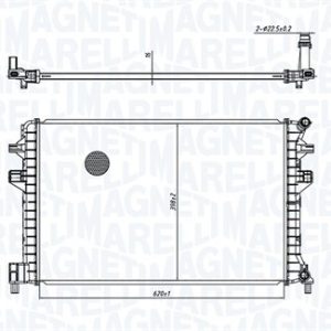 Radiator racire motor VW GOLF VII (5G1, BQ1, BE1, BE2) 1.4 TGI CNG Benzina/Gaz metan (GNC) 110 cai MAGNETI MARELLI 350213166300