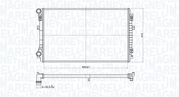 Radiator racire motor VW GOLF ALLTRACK VII Variant (BA5, BV5) 1.6 TDI 4motion diesel 110 cai MAGNETI MARELLI 350213173400