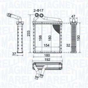 Schimbator caldura incalzire habitaclu VW GOLF VI Van (5K1_) 1.2 TSi benzina 86 cai MAGNETI MARELLI 350218442000