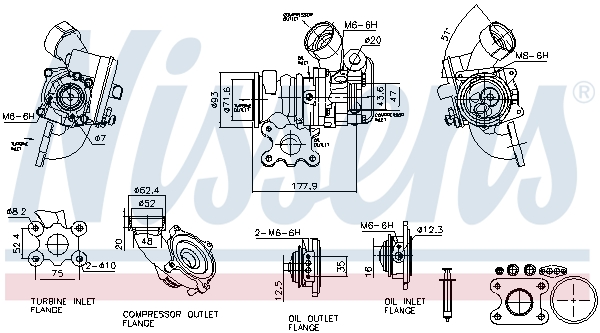 Compresor sistem de supraalimentare VW CADDY IV Autoutilitara/limuzina spatioasa (SAA, SAH) 1.0 TSI benzina 102 cai NISSENS 93315