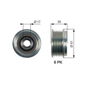Fulie alternator VW CRAFTER platou / sasiu (SZ_) 2.0 TDI diesel 177 cai GATES OAP7166