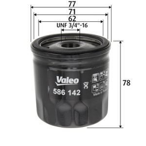 Filtru ulei VW GOLF VII (5G1, BQ1, BE1, BE2) 1.4 TGI CNG Benzina/Gaz metan (GNC) 110 cai VALEO 586142