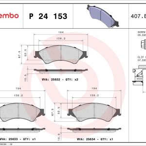 Placute frana VW AMAROK (T1A, T1B) 2.0 TDI 4motion diesel 205 cai BREMBO P 24 153