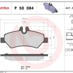 Placute frana VW CRAFTER 30-35 bus (2E_) 2.0 TDI diesel 109 cai BREMBO P 50 084