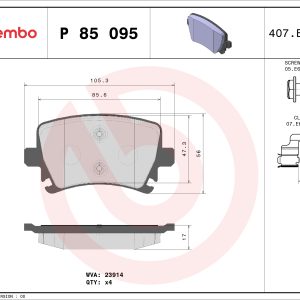Placute frana VW GOLF VI (5K1) 2.0 GTi benzina 235 cai BREMBO P 85 095X