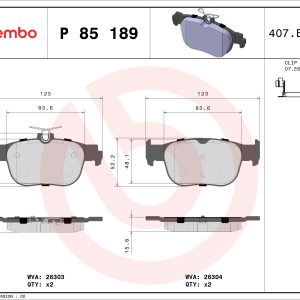 Placute frana VW CADDY V microbus (SBB, SBJ) 2.0 diesel 110 cai BREMBO P 85 189