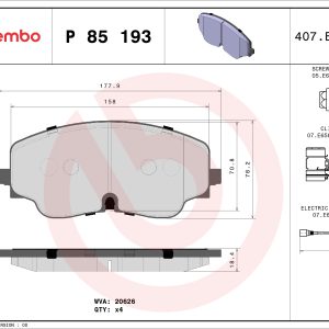 Placute frana VW ARTEON (3H7, 3H8) 2.0 TSI R benzina 320 cai BREMBO P 85 193