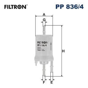Filtru combustibil VW CADDY IV microbus (SAB, SAJ) 1.4 TSI benzina 125 cai FILTRON PP 836/4