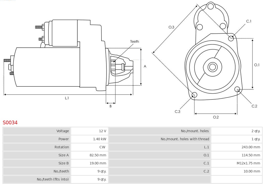 Electromotor VW GOLF VI (5K1) 2.0 TDI 4motion diesel 140 cai AS-PL S0243(SEG)
