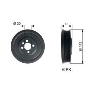 Fulie curea arbore cotit VW CRAFTER caroserie (SY_, SX_) 2.0 TDI diesel 177 cai GATES TVD1001