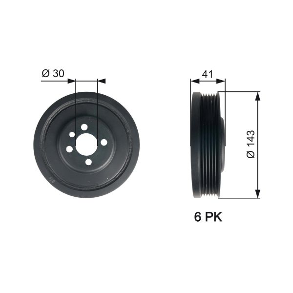 Fulie curea arbore cotit VW CRAFTER caroserie (SY_, SX_) 2.0 TDI diesel 177 cai GATES TVD1001