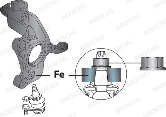 Pivot VW GOLF VII (5G1, BQ1, BE1, BE2) 1.4 TSI benzina 140 cai MOOG VO-BJ-13581
