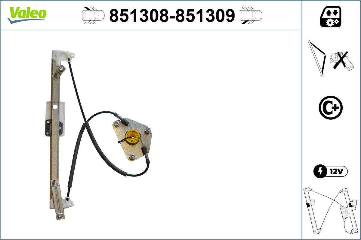 Mecanism actionare geam VW GOLF VII (5G1, BQ1, BE1, BE2) 1.4 TSI benzina 125 cai VALEO 851308