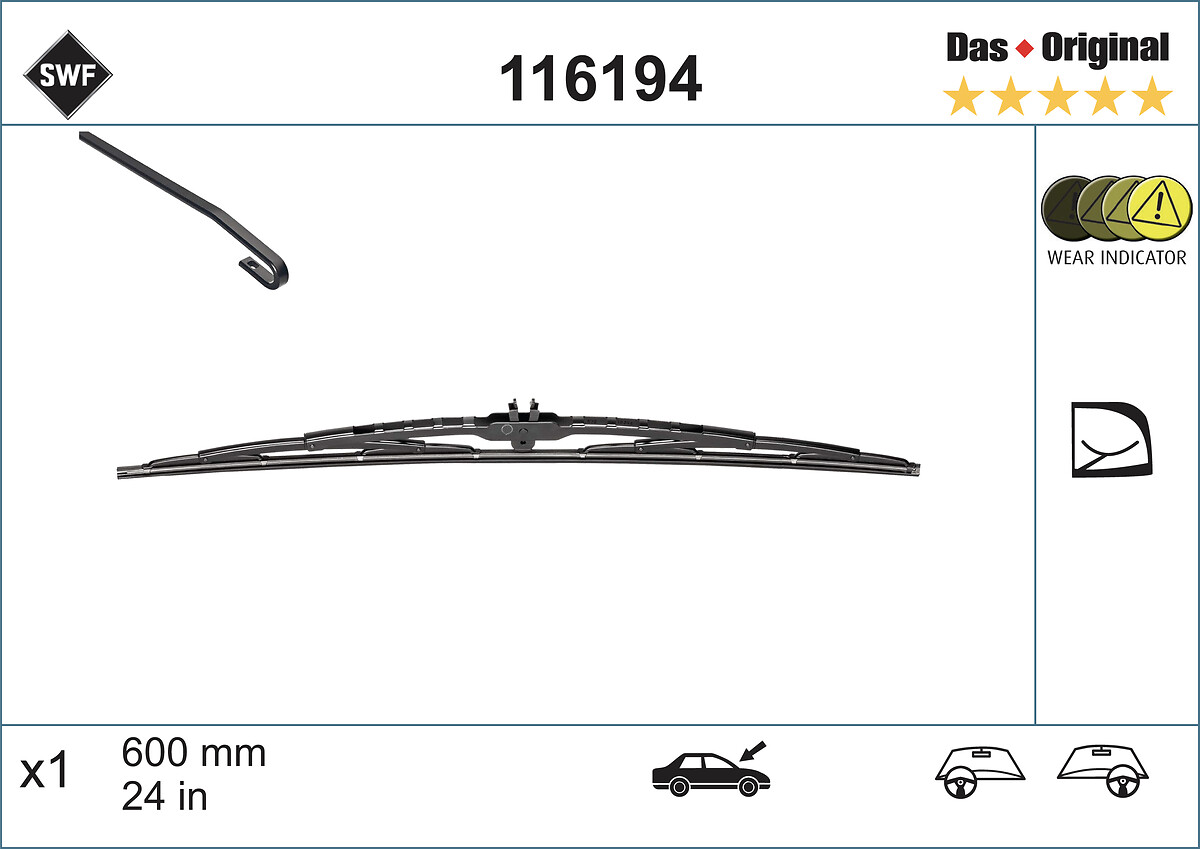 Lamela stergator VW AMAROK (2HA, 2HB, S1B, S6B, S7A, S7B) 2.0 BiTDI diesel 163 cai SWF 116194