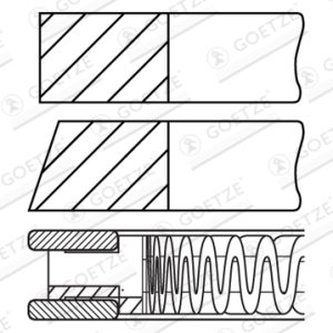 Set segmenti piston VW GOLF VI Variant (AJ5) 1.4 TSI benzina 160 cai GOETZE ENGINE 08-433907-00