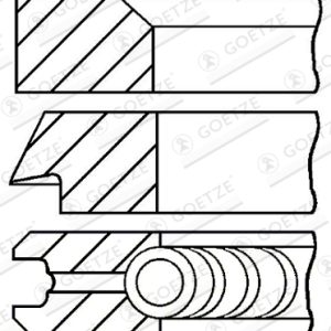 Set segmenti piston VW GOLF VII (5G1, BQ1, BE1, BE2) 2.0 R 4motion benzina 300 cai GOETZE ENGINE 08-443800-00