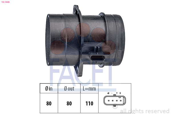 Senzor debit aer VW CADDY IV Autoutilitara/limuzina spatioasa (SAA, SAH) 2.0 TDI diesel 102 cai FACET 10.1446