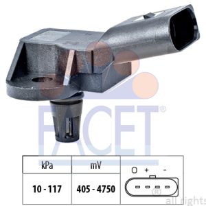 Senzor presiune aer VW GOLF VI (5K1) 2.0 GTi benzina 210 cai FACET 10.3157