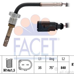 Senzor temperatura gaze evacuare VW AMAROK (2HA, 2HB, S1B, S6B, S7A, S7B) 3.0 TDI 4motion diesel 204 cai FACET 22.0184