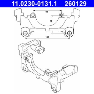Suport etrier VW GOLF VI Variant (AJ5) 2.0 TDI diesel 136 cai ATE 11.0230-0131.1