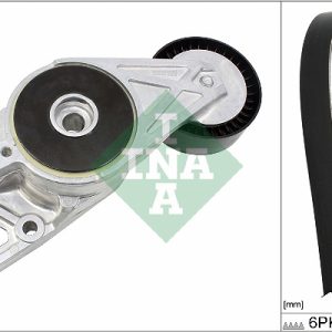 Set curea transmisie cu caneluri VW GOLF VI (5K1) 1.6 MultiFuel Benzina/Etanol 102 cai INA 529 0429 10