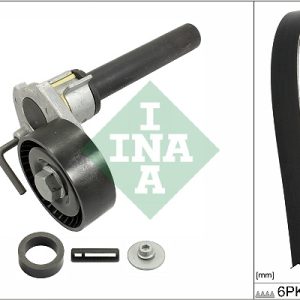 Set curea transmisie cu caneluri VW GOLF VI (5K1) 2.0 GTi benzina 210 cai INA 529 0514 10