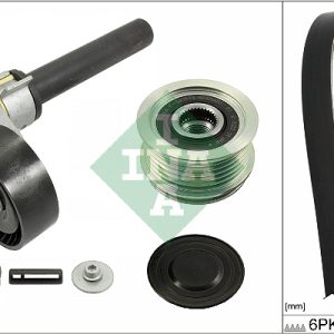 Set curea transmisie cu caneluri VW GOLF VI (5K1) 2.0 GTi benzina 210 cai INA 529 0514 20