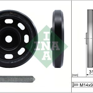 Set fulie arbore cotit VW GOLF VII (5G1, BQ1, BE1, BE2) 1.4 GTE Hybrid benzina/elector 204 cai INA 544 0170 20