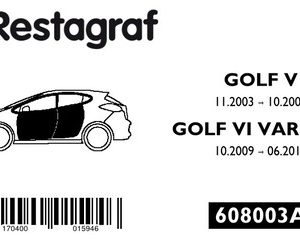 Set clipuri sustinere caroserie VW GOLF VAN VI Variant (AJ5) 1.4 TSi benzina 122 cai RESTAGRAF 608003A