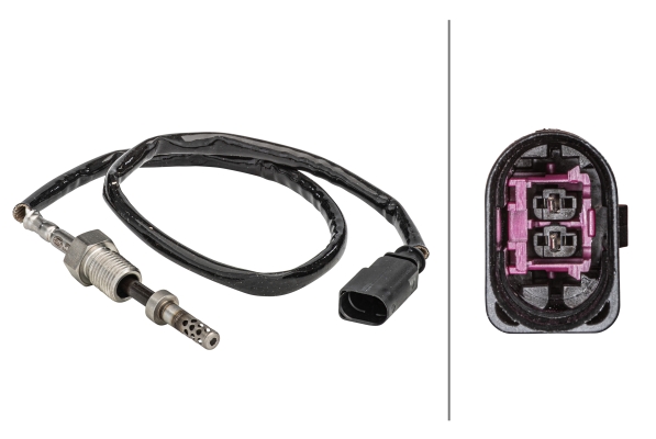 Senzor temperatura gaze evacuare VW CRAFTER 30-50 caroserie (2E_) 2.5 TDI diesel 109 cai HELLA 6PT 358 181-141