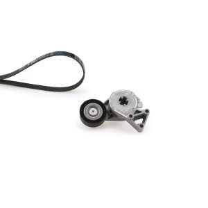 Set curea transmisie cu caneluri VW GOLF VI (5K1) 1.6 MultiFuel Benzina/Etanol 102 cai GATES K046PK1043