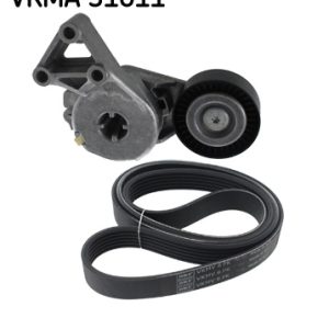 Set curea transmisie cu caneluri VW GOLF VI (5K1) 1.6 BiFuel Benzina/Autogaz (GPL) 102 cai SKF VKMA 31011