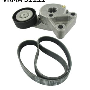 Set curea transmisie cu caneluri VW GOLF VI (5K1) 1.6 BiFuel Benzina/Autogaz (GPL) 102 cai SKF VKMA 31111