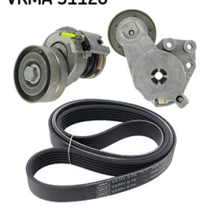 Set curea transmisie cu caneluri VW GOLF VI (5K1) 1.4 TSI benzina 160 cai SKF VKMA 31120