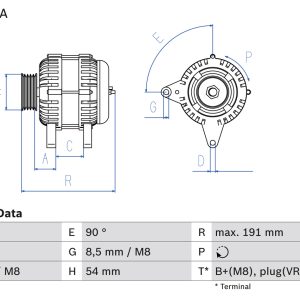 Alternator VW CADDY IV Autoutilitara/limuzina spatioasa (SAA, SAH) 1.4 TSI benzina 125 cai BOSCH 0 986 083 270