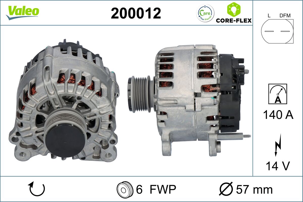 Alternator VW CRAFTER 30-50 caroserie (2E_) 2.5 TDI diesel 136 cai VALEO 200012