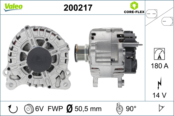 Alternator VW GOLF VAN VII Variant (BA5) 1.6 TDi BlueMotion diesel 105 cai VALEO 200217
