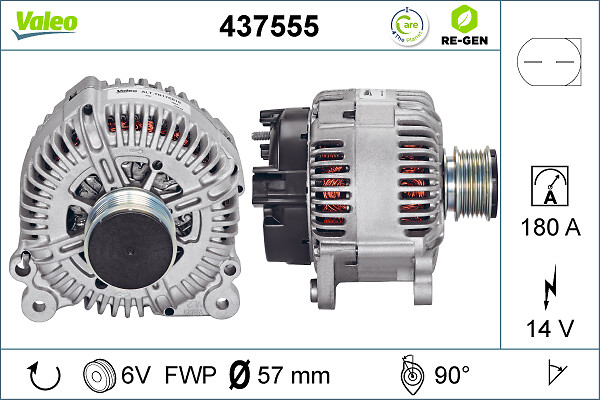 Alternator VW CRAFTER 30-35 bus (2E_) 2.5 TDI diesel 88 cai VALEO 437555