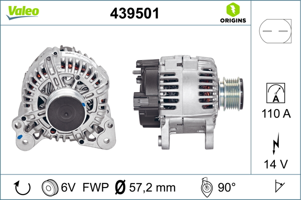 Alternator VW CRAFTER 30-35 bus (2E_) 2.5 TDI diesel 88 cai VALEO 439501