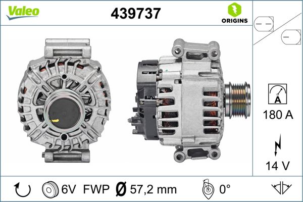 Alternator VW GOLF VII (5G1, BQ1, BE1, BE2) 2.0 R 4motion benzina 280 cai VALEO 439737