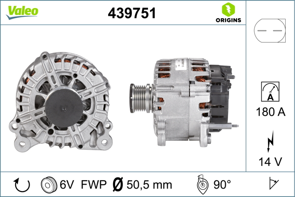 Alternator VW CRAFTER 30-50 caroserie (2E_) 2.0 TDI diesel 109 cai VALEO 439751