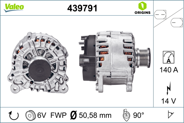Alternator VW CADDY ALLTRACK Autoutilitara/limuzina spatioasa (SAA) 2.0 TDI diesel 75 cai VALEO 439791