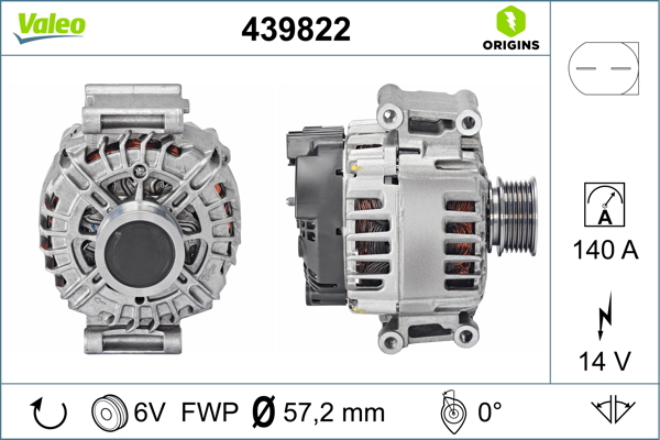 Alternator VW GOLF VI (5K1) 1.8 TSI benzina 160 cai VALEO 439822