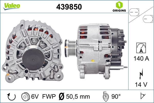 Alternator VW GOLF VI (5K1) 2.0 GTi benzina 210 cai VALEO 439850